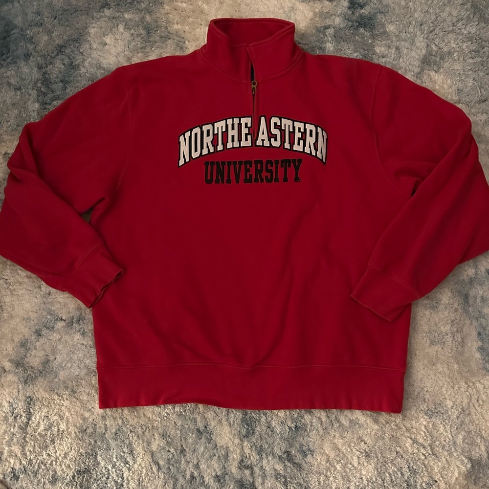 Jansport Red Men's Quarter-Zip Sweatshirt